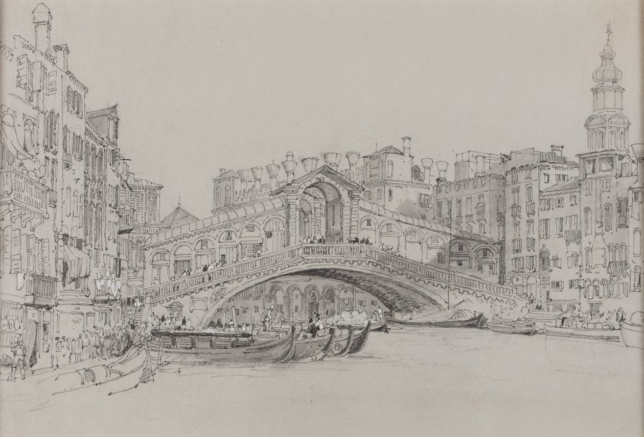 Rialto, Venedig, ukendt dato (akvarel på papir) af Samuel Prout