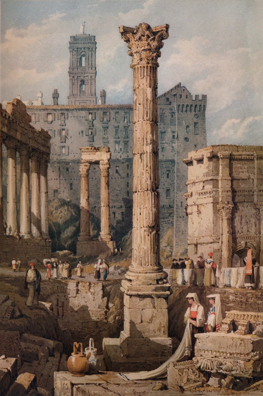 Udsigt i Forum, Rom, c1823 af Samuel Prout