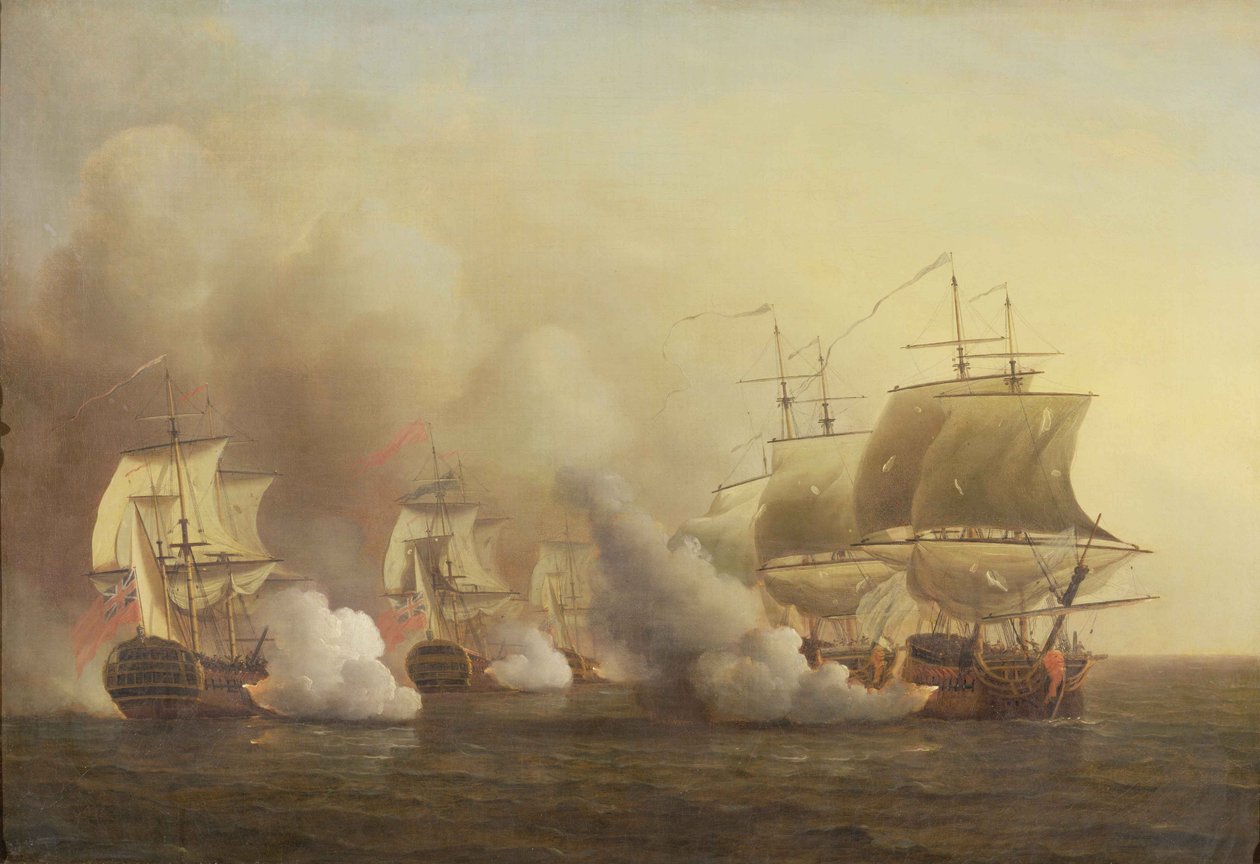 Aktion ud for Kap det Gode Håb, 9. marts 1757 af Samuel Scott