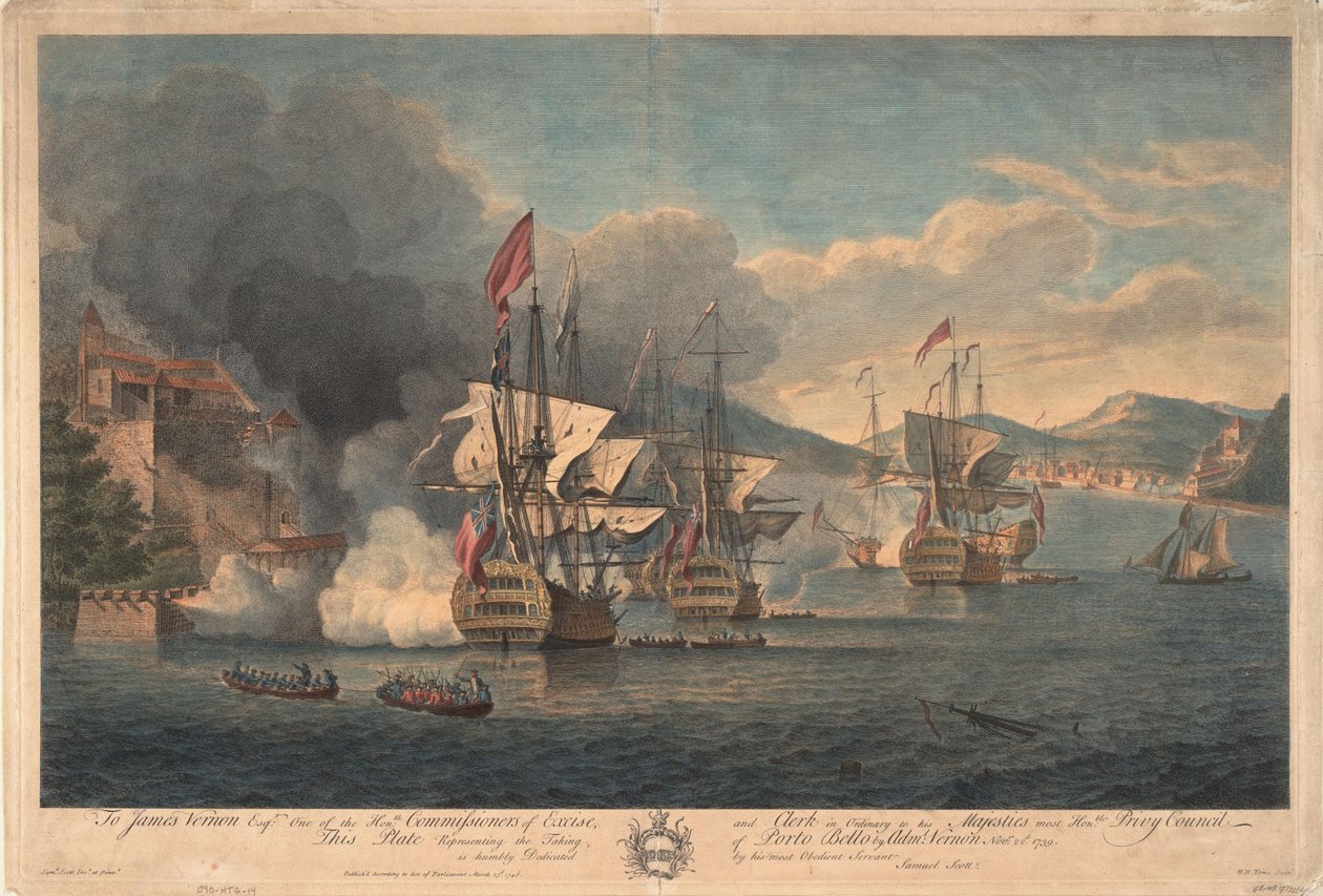 Admiral Edward Vernon erobrede Porto Bello den 22. november 1739 af Samuel Scott
