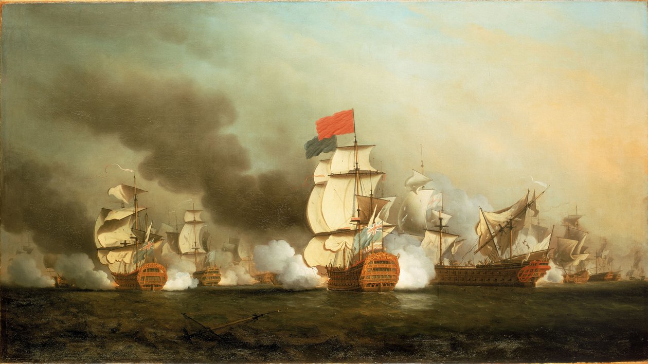 Lord Ansons sejr ud for Kap Finisterre, 3. maj 1747 af Samuel Scott