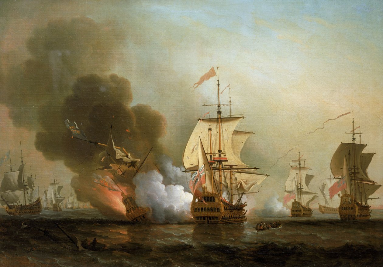 Søslag ud for Cartagenas kyst (Spanien), 28. maj 1708 af Samuel Scott