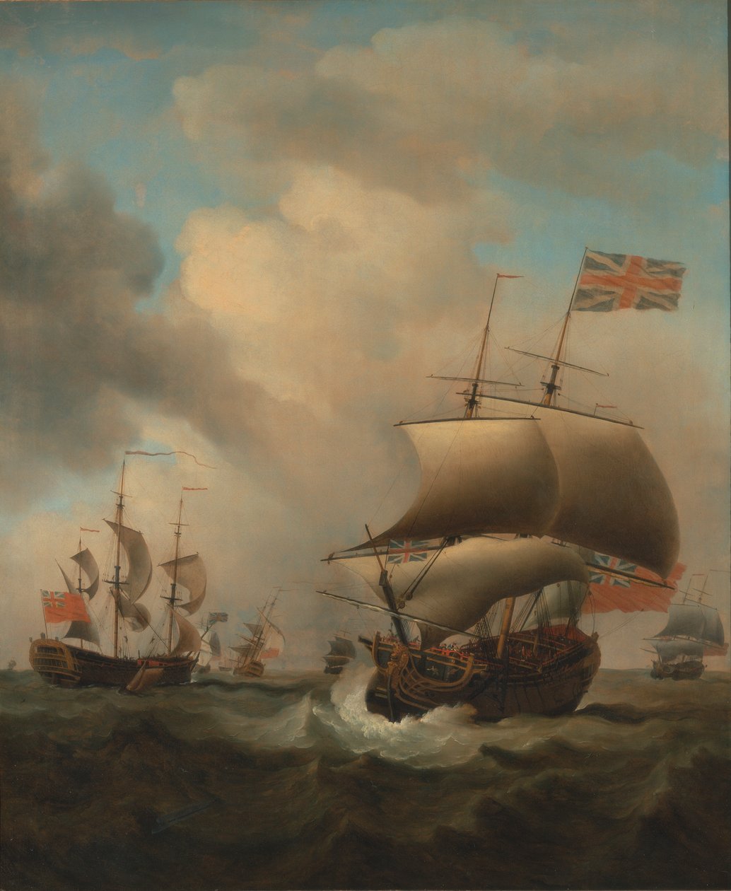 Forsendelse i et uroligt hav af Samuel Scott