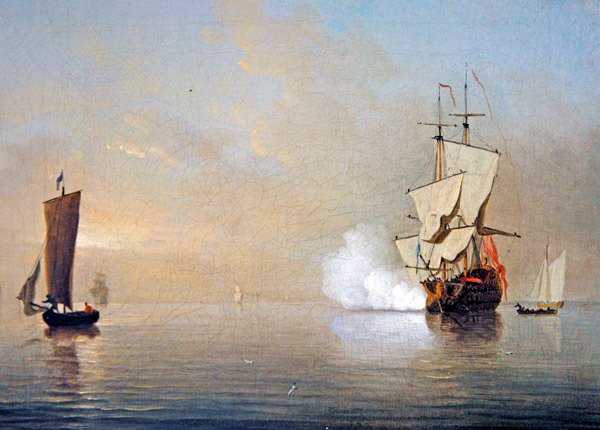 The Morning Gun (olie på lærred) af Samuel Scott