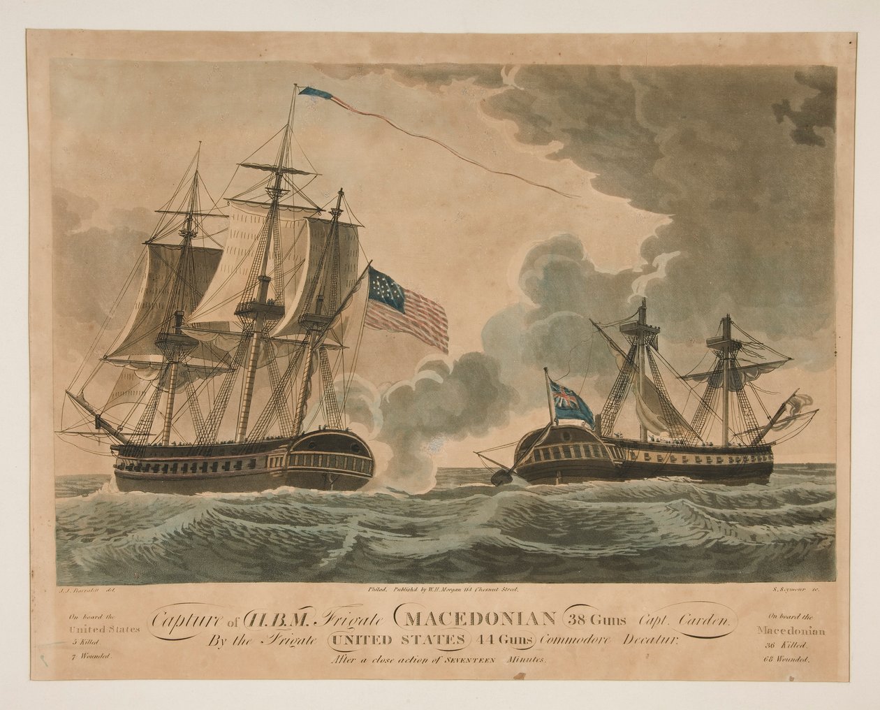Tilfangetagelse af H. B. M. Fregat Makedonsk-USA af Samuel Seymour