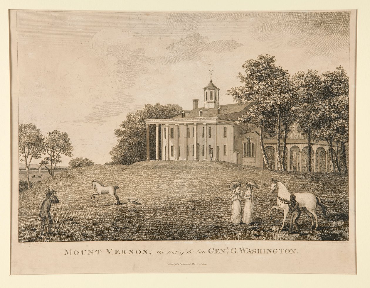 Mount Vernon, sæde for den afdøde genl. Washington af Samuel Seymour