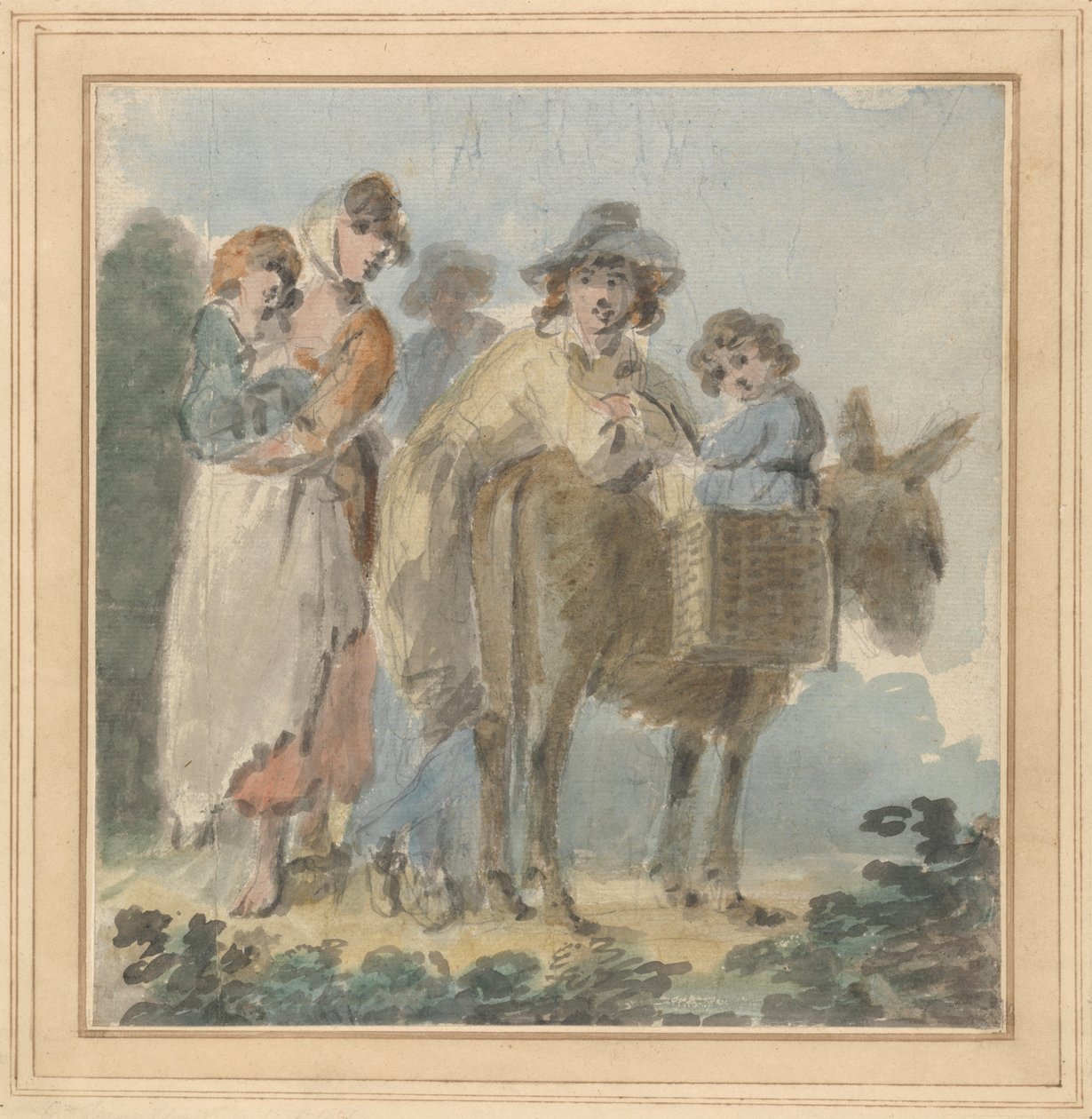 En bondefamilie med æsel af Samuel Shelley