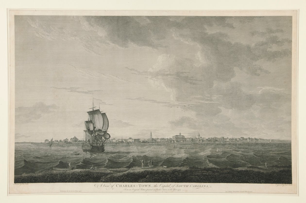 Udsigt over Charles-town, hovedstaden i South Carolina af Samuel Smith