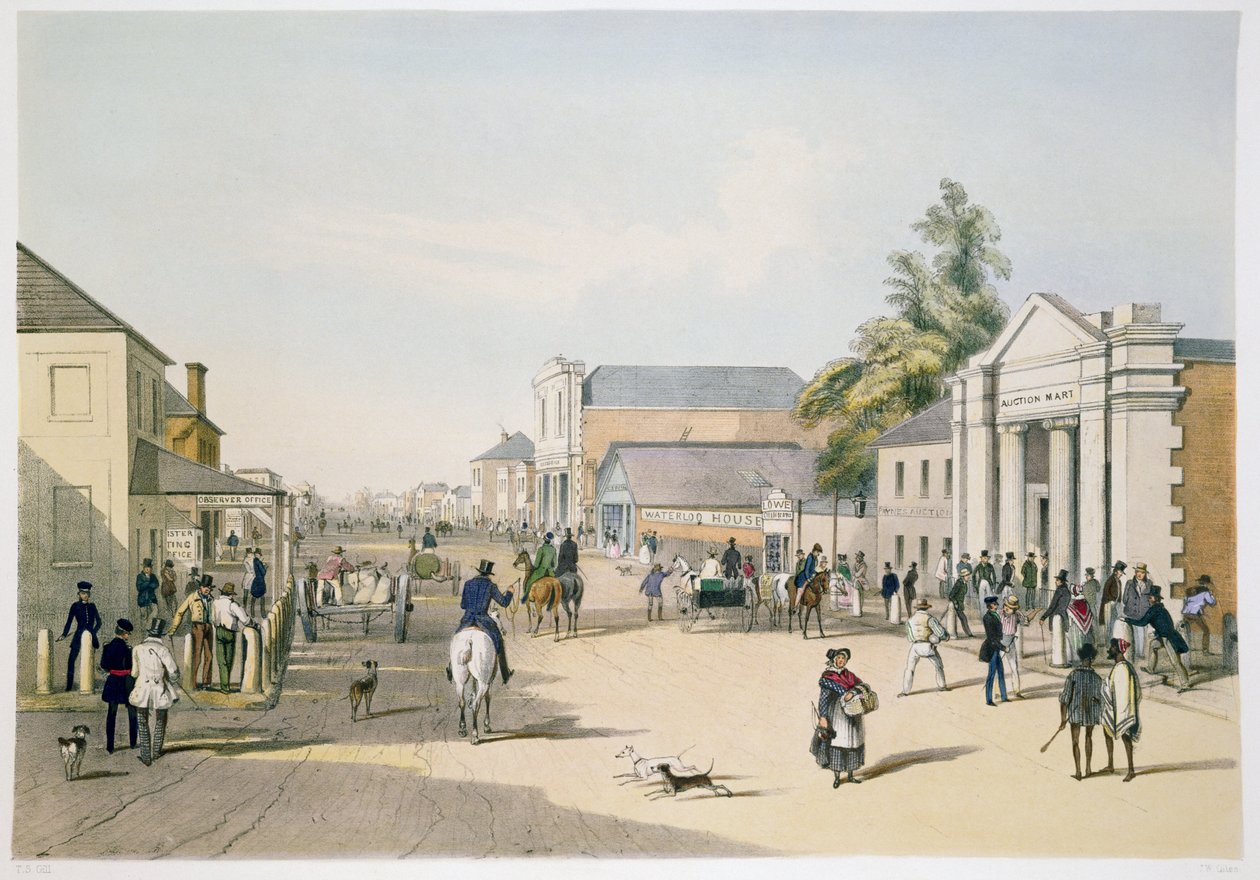Hindley Street fra hjørnet af King William Street, Adelaide af Samuel Thomas Gill