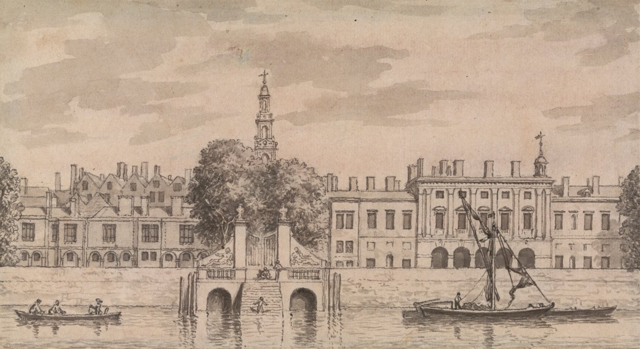 Old Somerset House af Samuel Wale