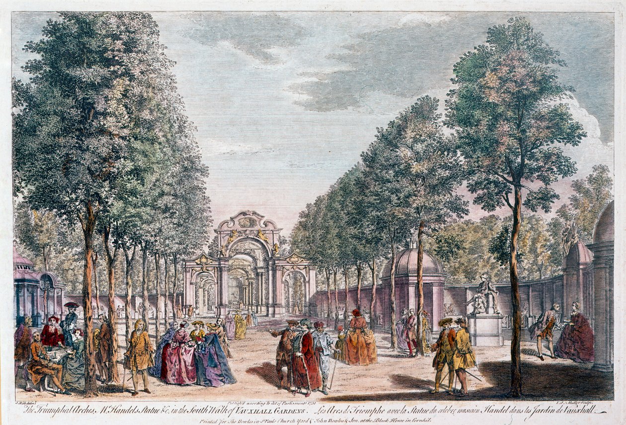 Vauxhall Gardens, graveret af John Miller a.k.a. Johann Sebastian Müller af Samuel Wale