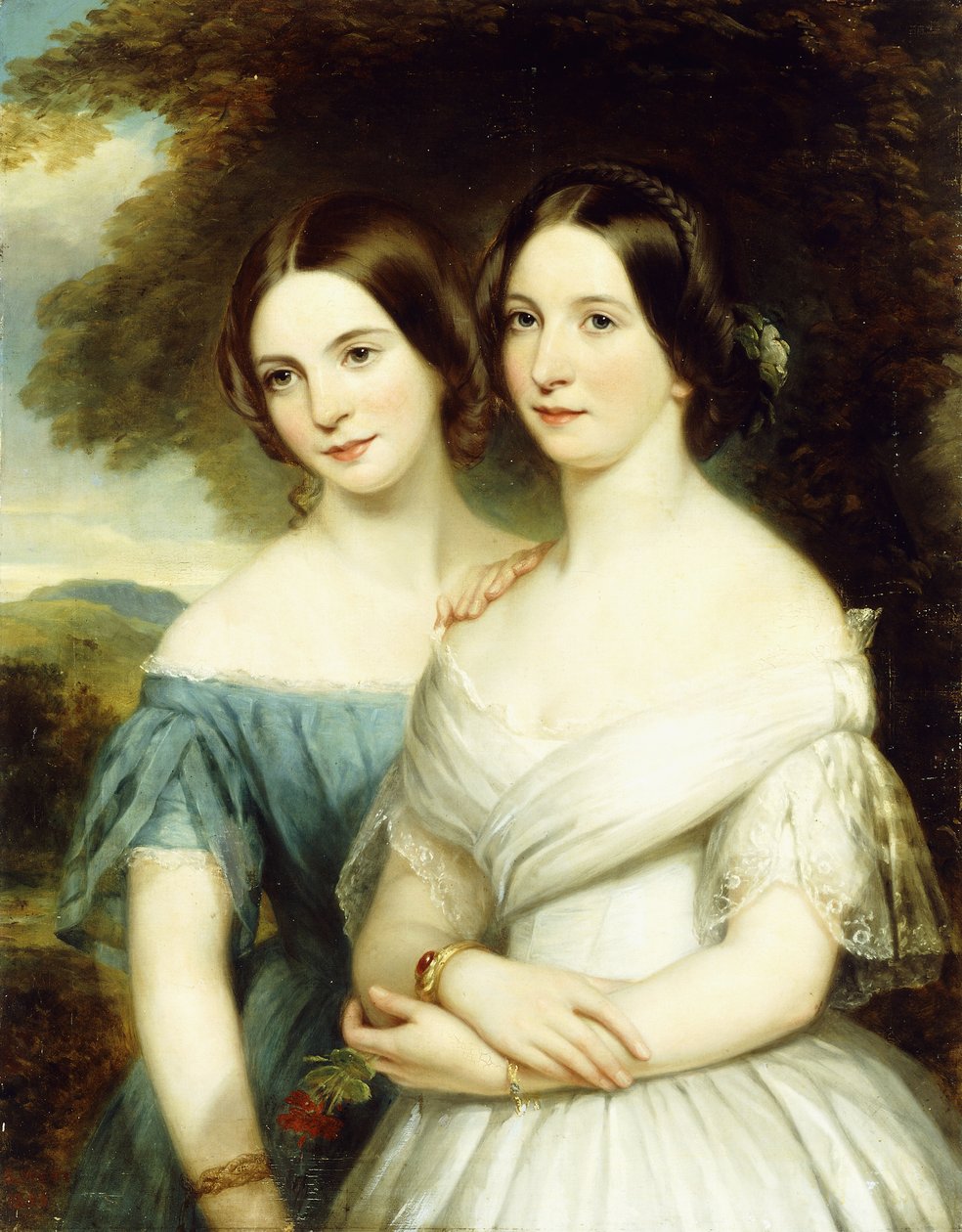 Portræt af to søstre, 1856 af Samuel West