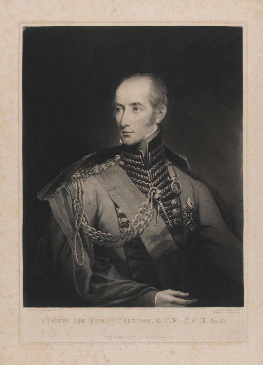 Generalløjtnant Sir Henry Clinton, graveret af Samuel William Reynolds I (1773-1835) den 1. maj 1827 af Samuel William II Reynolds