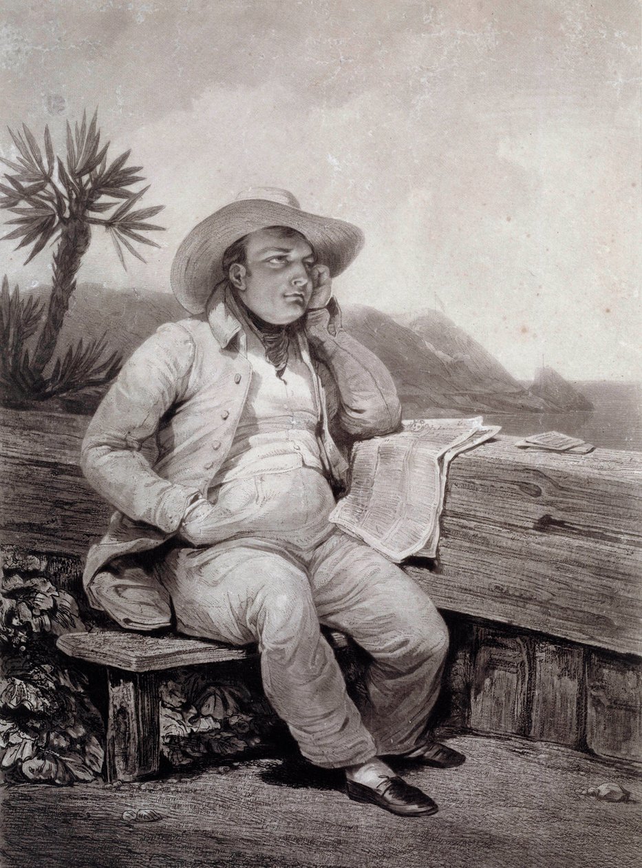 Portræt af Napoleon I (1769-1821) et Sainte Helene-stik af Samuel William Reynolds (1773-1835) 1820 Ile d