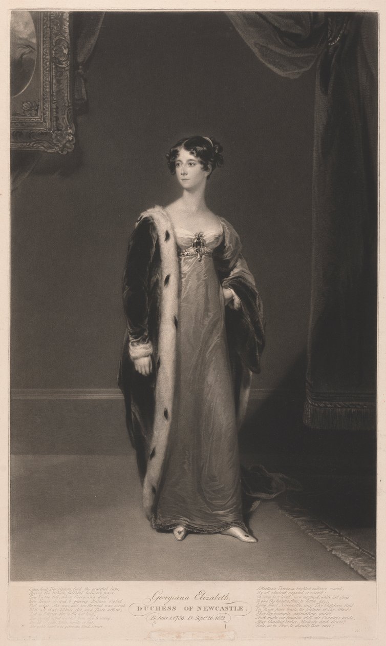 Georgiana Elizabeth hertuginde af Newcastle af Samuel William Reynolds