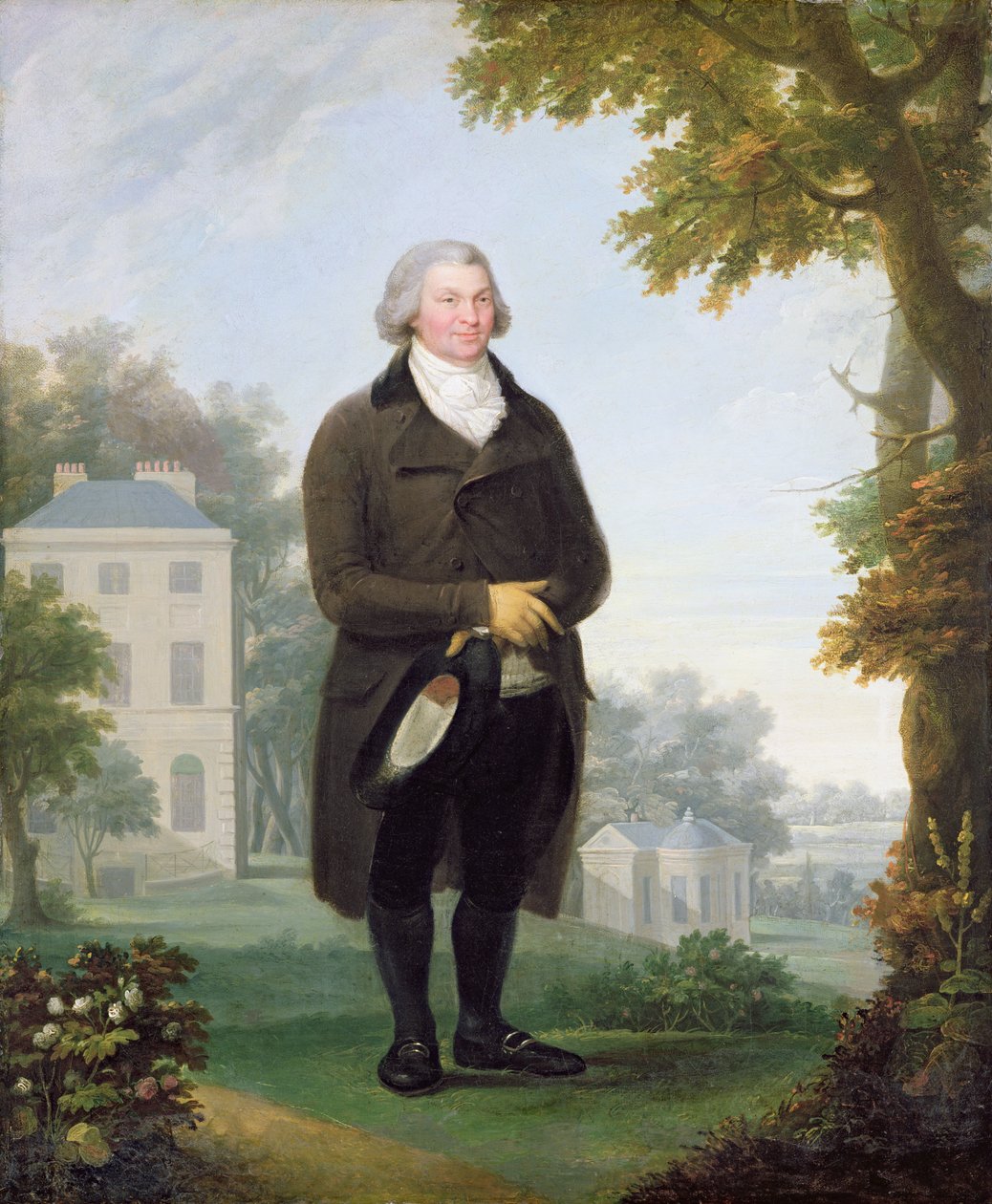 Gentleman in the Grounds of his House, ca. 1800-10 (olie på lærred) af Samuel de Wilde