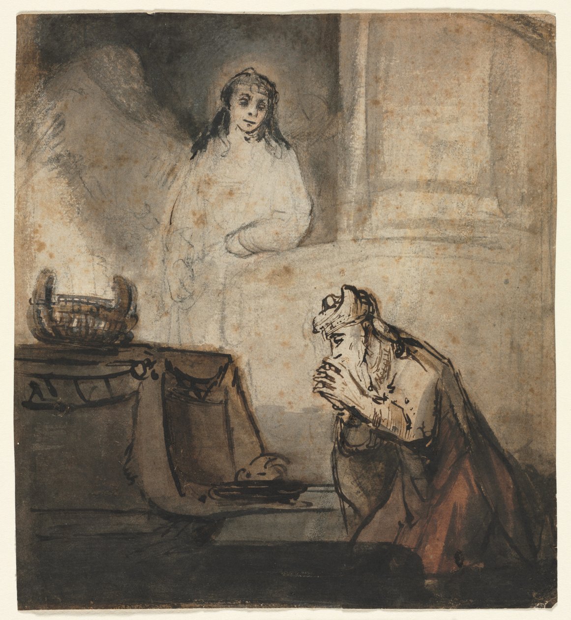 Angel Viser sig til Zacharias, tredje kvartal 1600-tallet. af Samuel van Hoogstraten