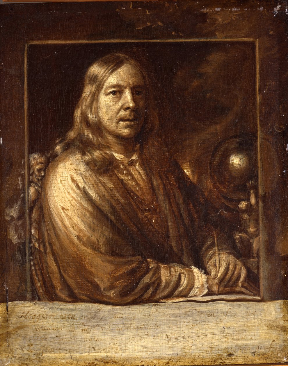 Selvportræt - Peinture de Samuel Dirksz, van Hoogstraten (1627-1678) - 1677 - Olie på træ - 20x16,4 - Dordrechts Museum af Samuel van Hoogstraten