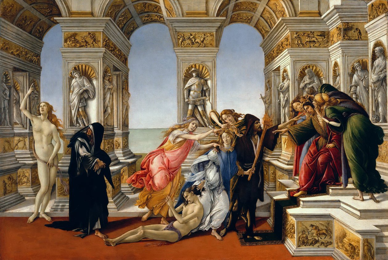 Calumny of Apelles, 1497-98 af Sandro Botticelli