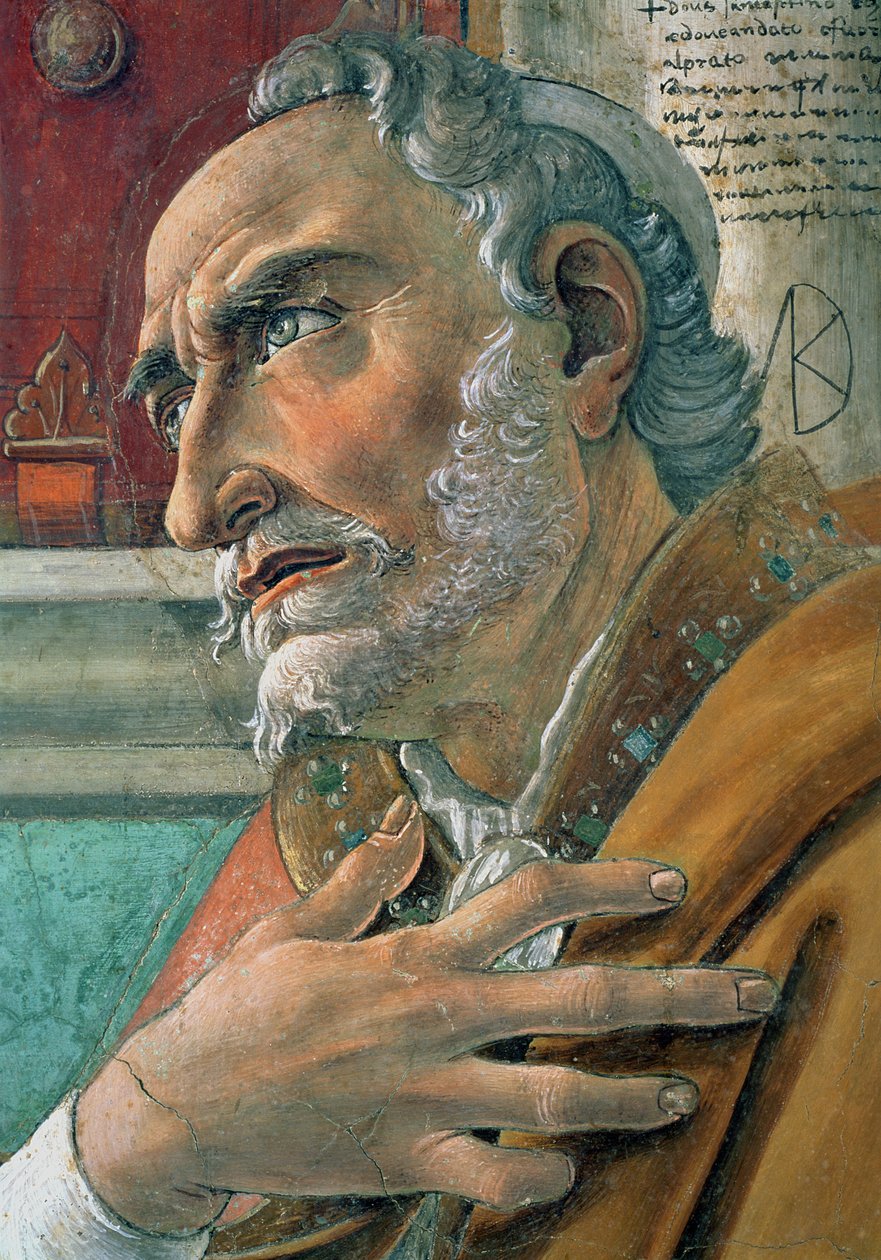 Detalje fra Den hellige Augustin i sit arbejdsværelse, 1480 af Sandro Botticelli
