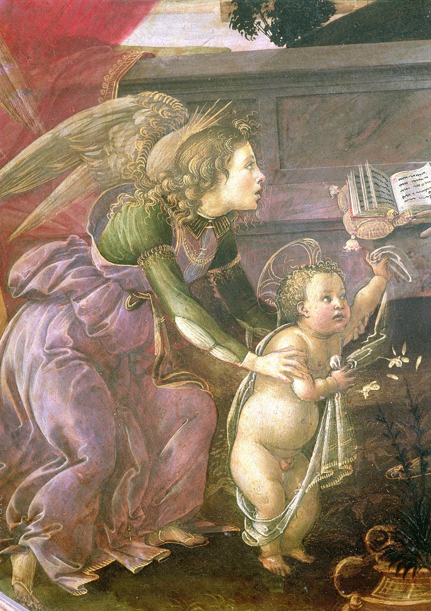 Detalje fra Madonna del Padiglione af Sandro Botticelli