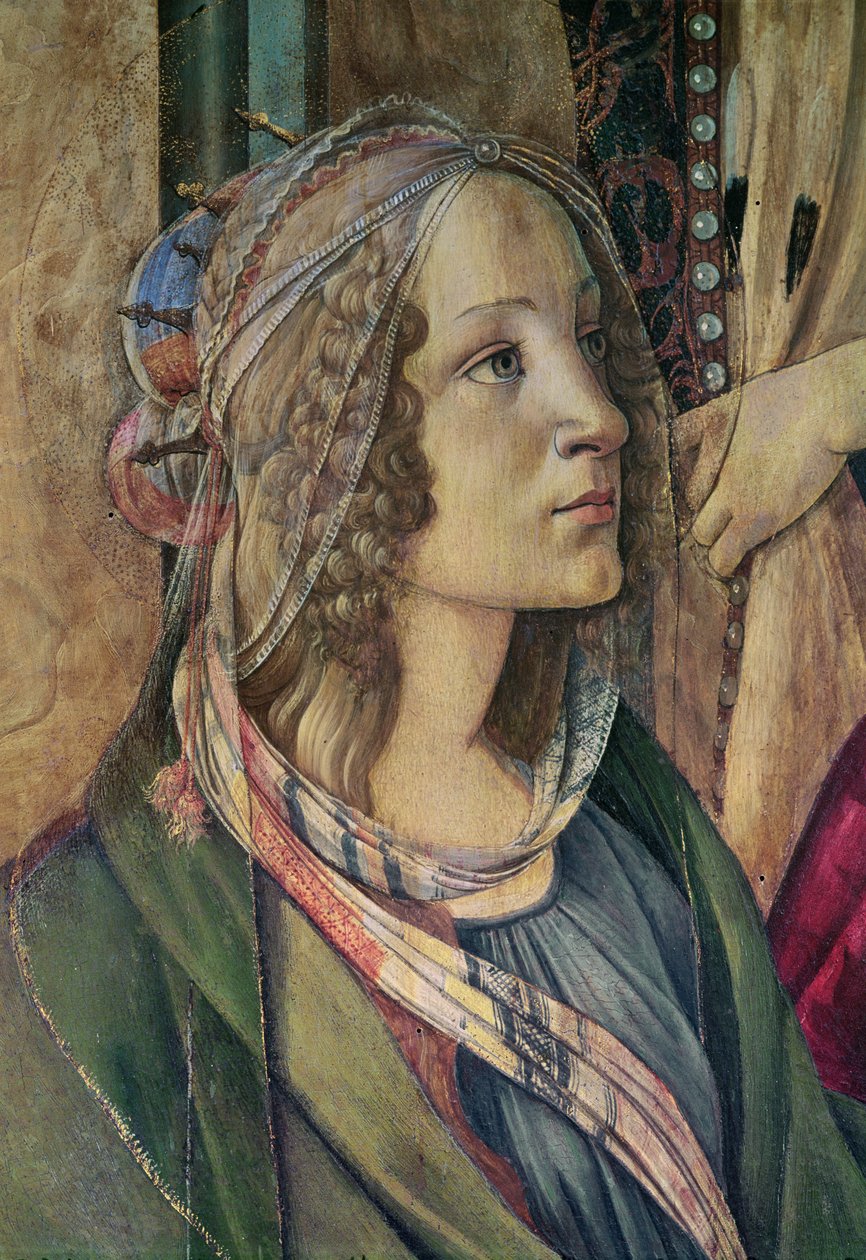 Detalje af St. Catherine fra altertavlen i San Barnaba, c.1488 tempera på panel af Sandro Botticelli