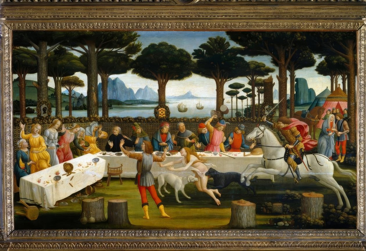 Die Geschichte des Nastagio degli Honesti III af Sandro Botticelli