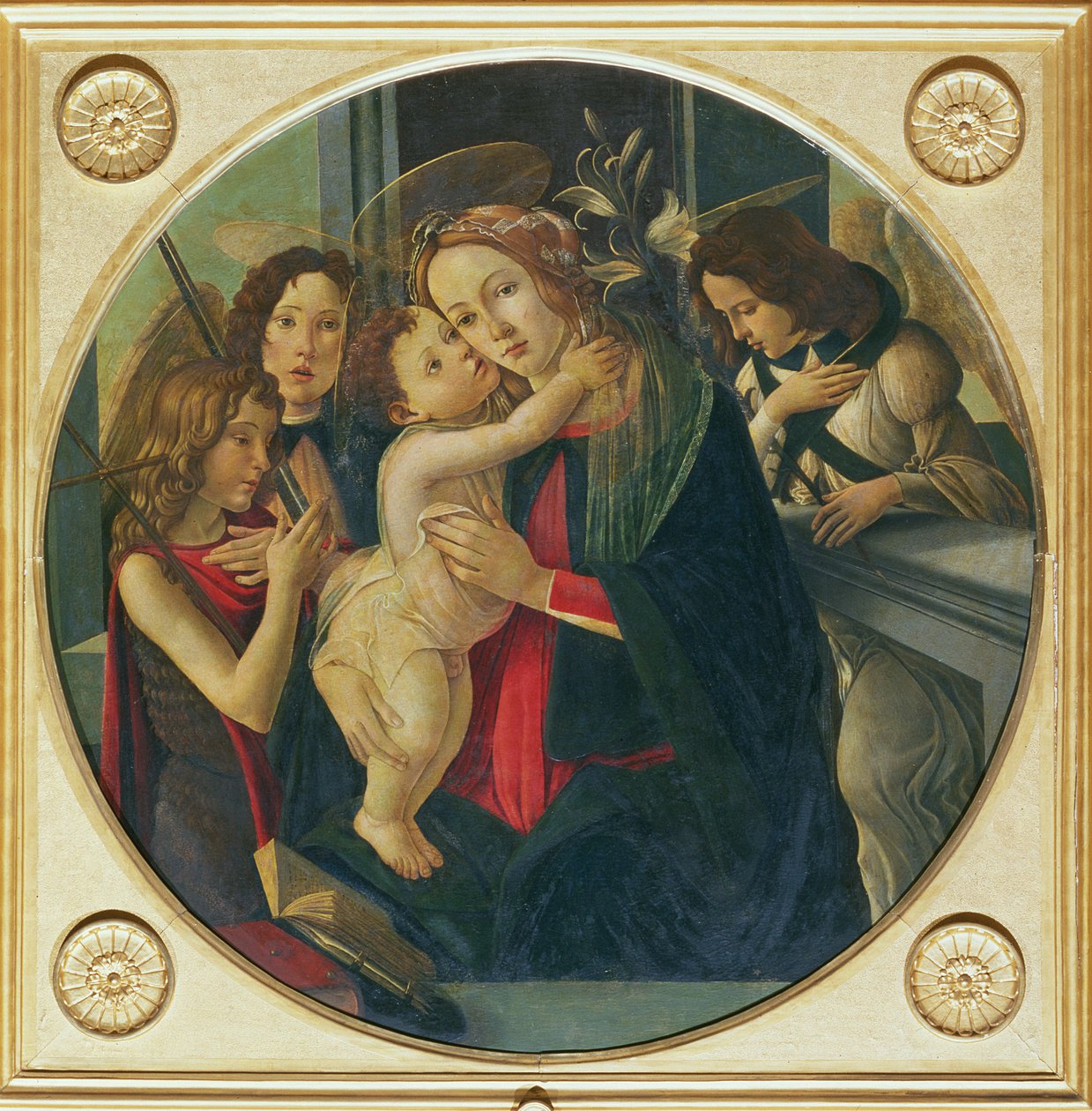 Madonna og barn med Johannes Døberen af Sandro Botticelli
