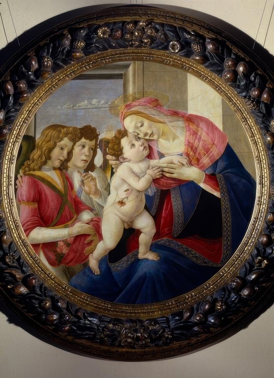 Maria med barn og engle af Sandro Botticelli