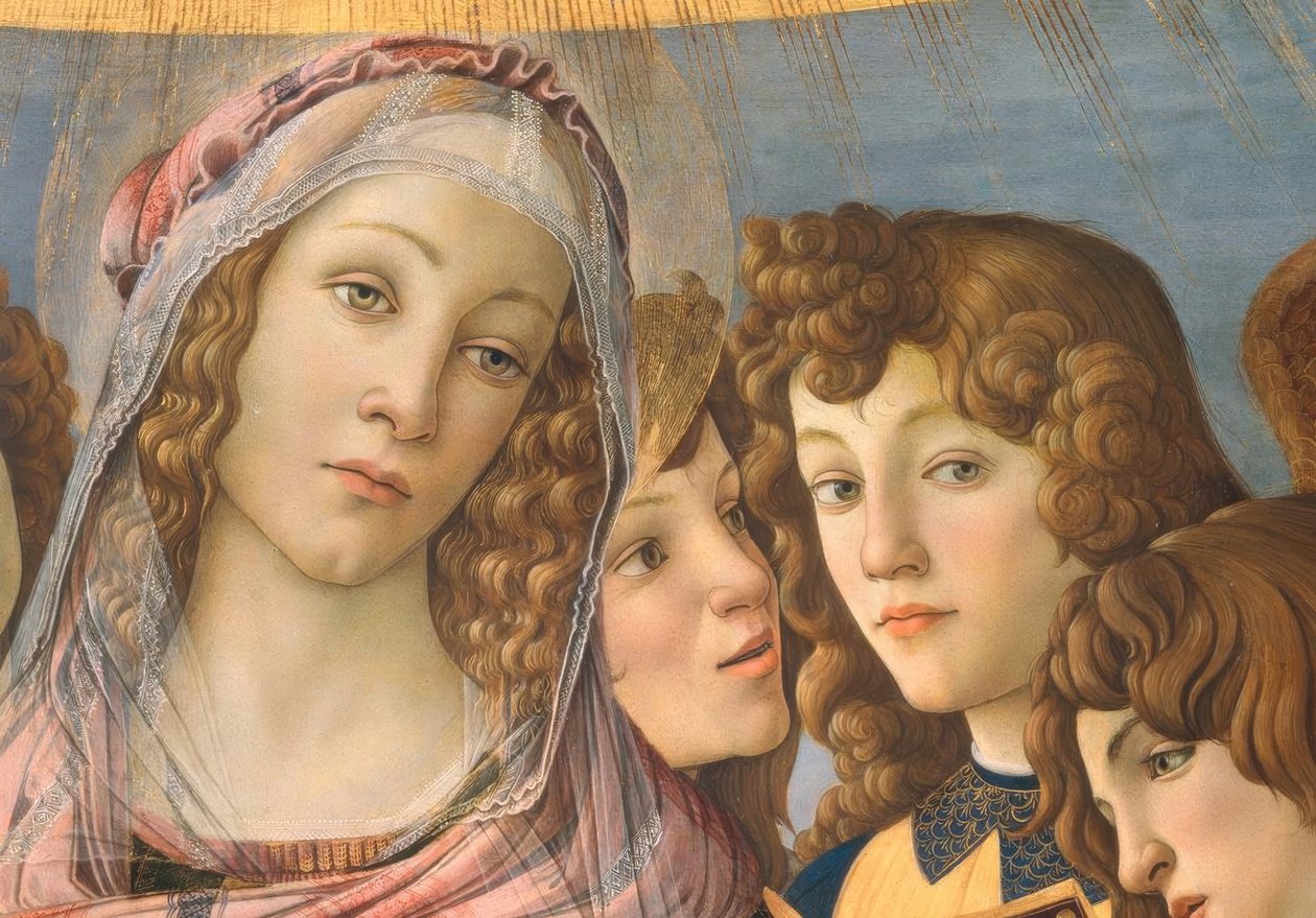 Mary med barnet og seks engle af Sandro Botticelli