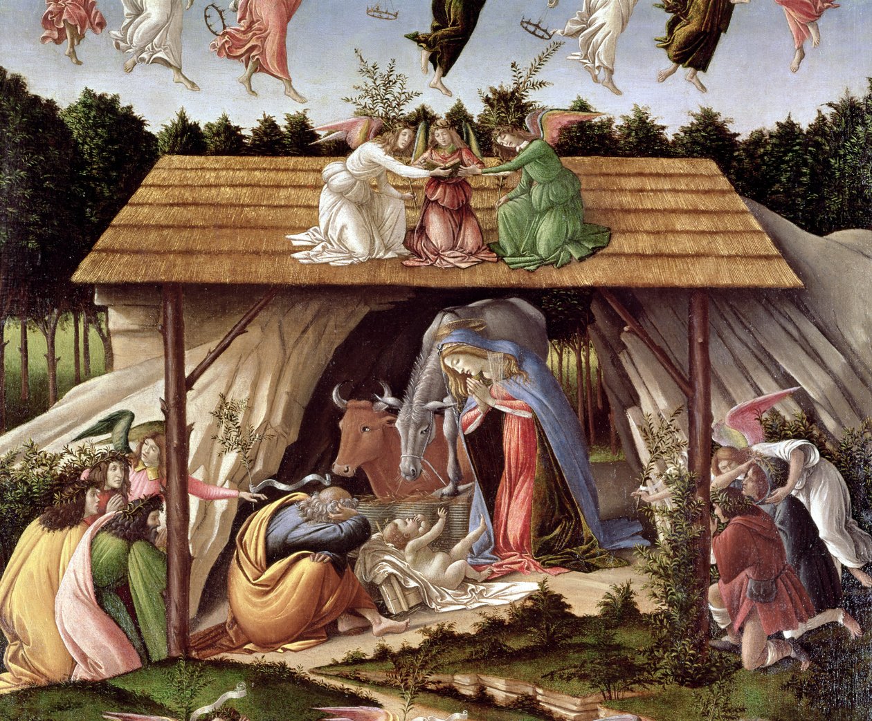 Mystisk fødsel, 1500 (detalje) af Sandro Botticelli