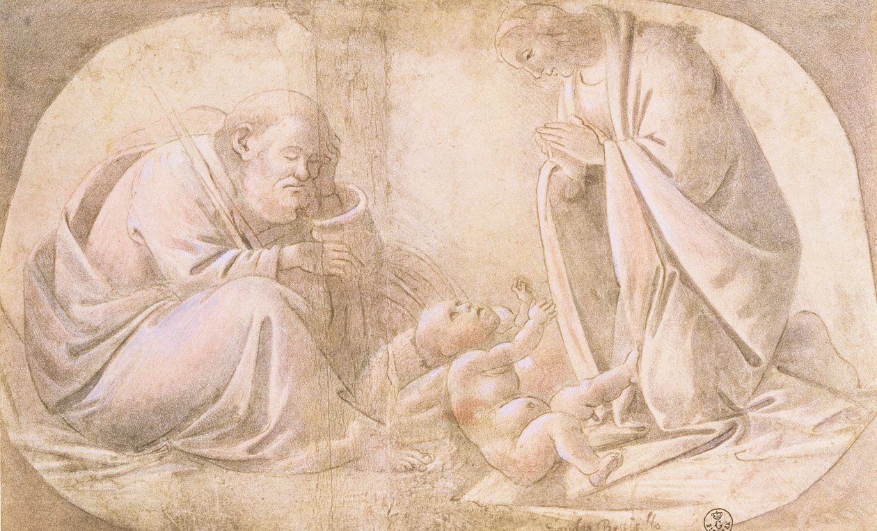 Nativity (pen og blæk med gouache) af Sandro Botticelli