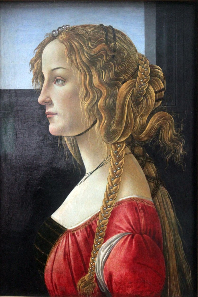 Profilportræt af en ung kvinde af Sandro Botticelli