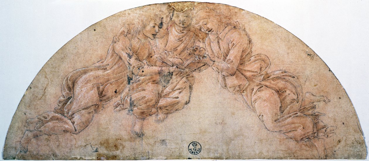 Studie af tre engle (tegning) af Sandro Botticelli