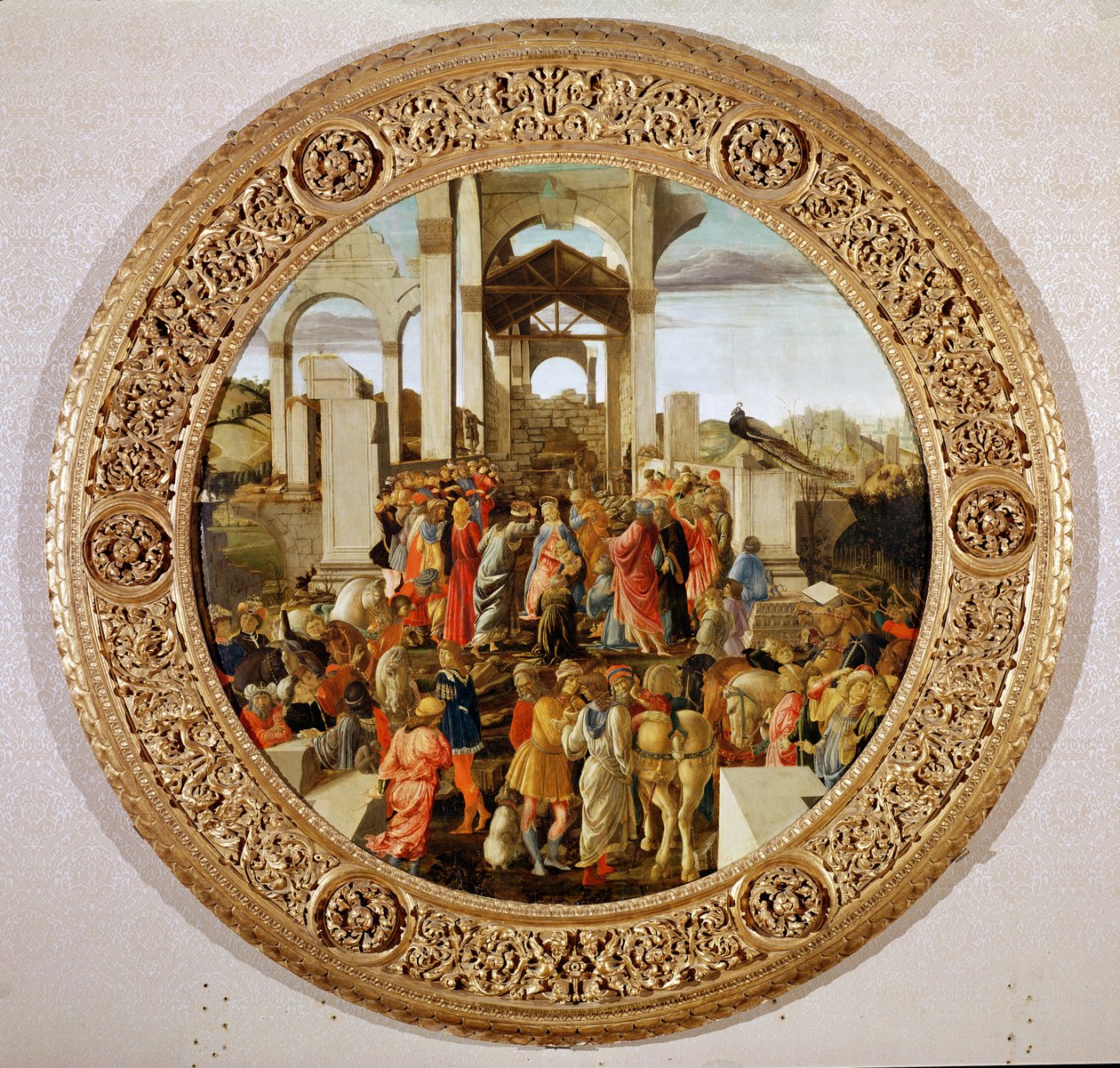 Kongernes tilbedelse, ca.1470-75 (tempera på panel) (se 186450-186451 for detaljer) af Sandro Botticelli