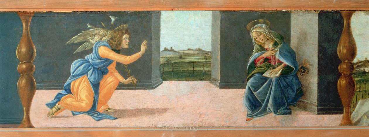 Bebudelsen, predella panel fra altertavlen i St Mark, ca. 1488-90 (tempera på panel) (se 44363 og 44381) af Sandro Botticelli