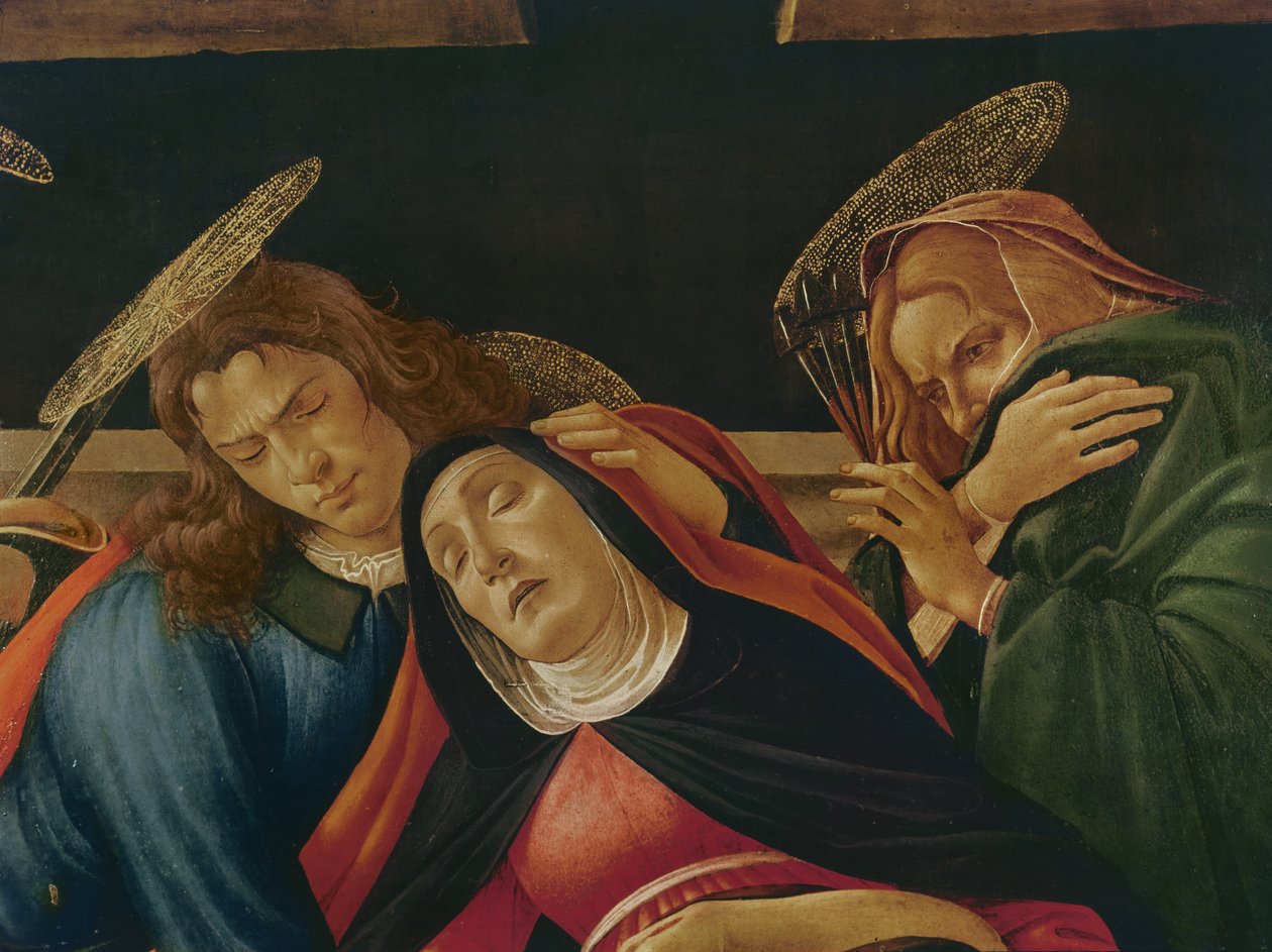 Klagesang over Kristi død detalje af Jomfruen og Sankt Johannes, ca.1490 tempera på træ af Sandro Botticelli