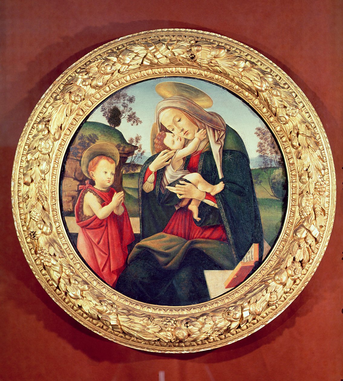 Jomfru og barn med Johannes Døberen af Sandro Botticelli