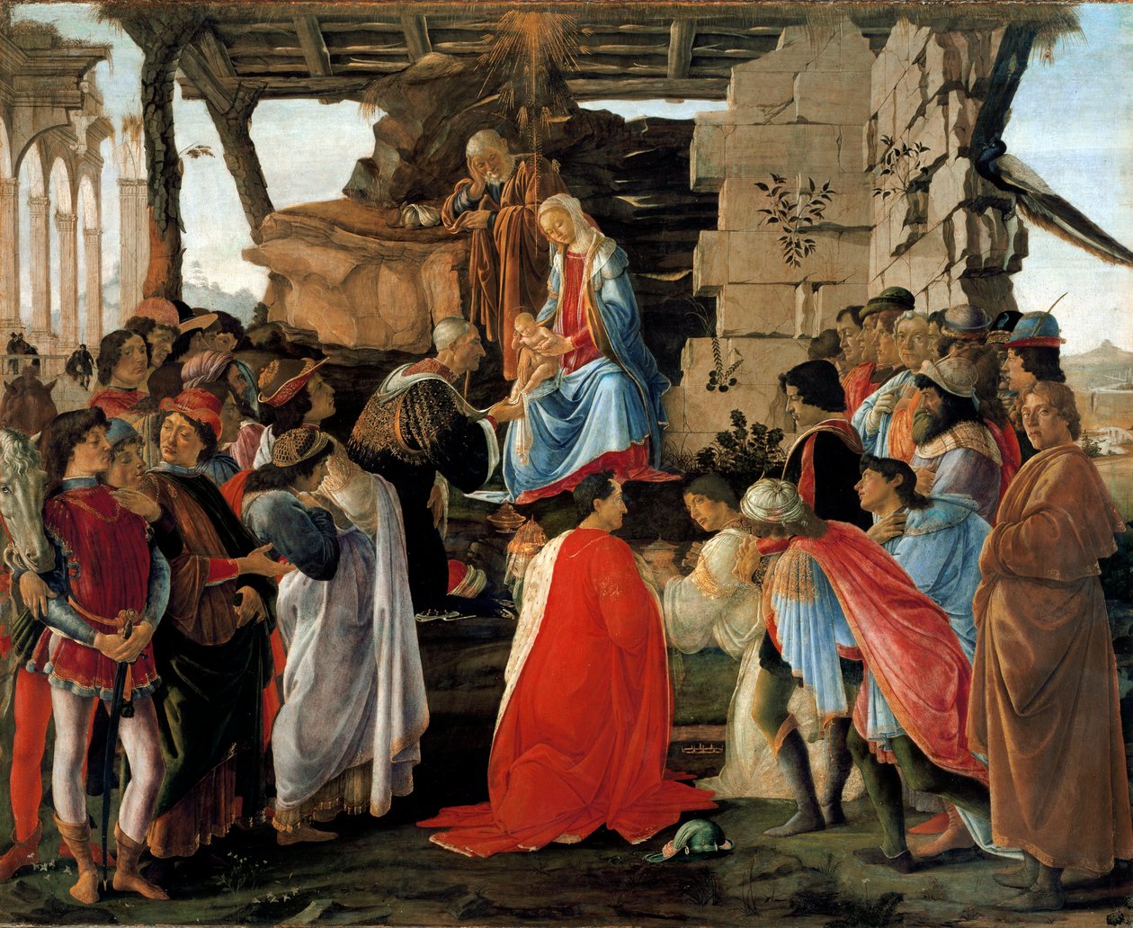 De hellige tre kongers tilbedelse, ca. 1475 (tempera på panel) af Sandro (1444/5 1510) Botticelli