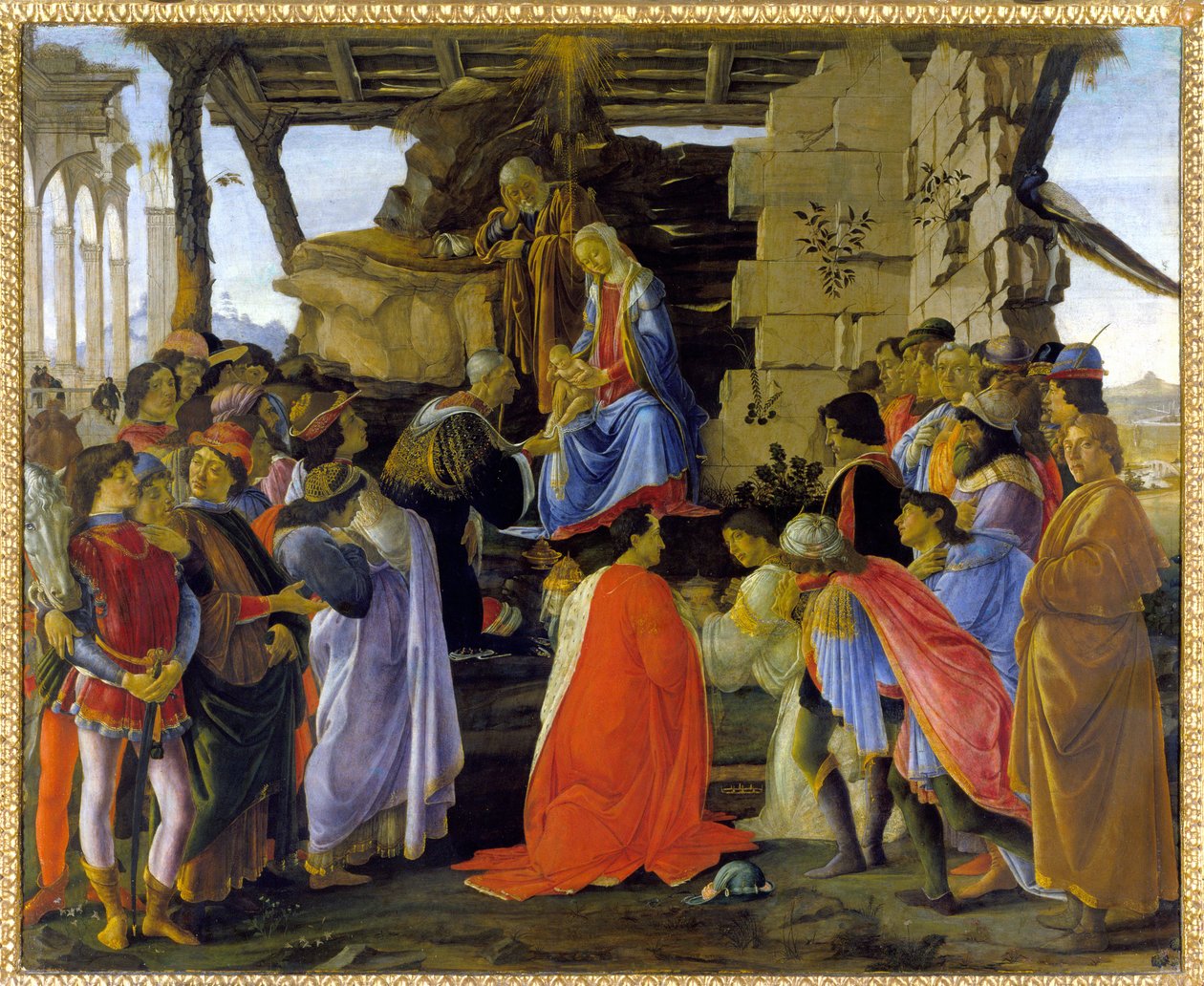"Adoration of Magi"-repræsentation af medlemmet af Medici-familien af Sandro Botticelli