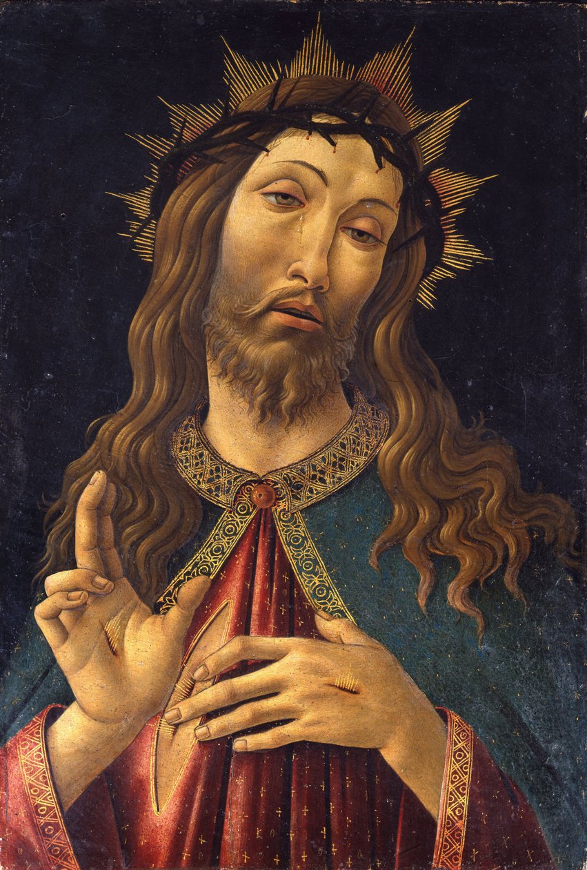 Jesus Kristus Forløseren "" Maleri af Alessandro di Mariano dei Filipepi kaldet Sandro Botticelli (1445-1510) 1500 Bergamo. Galleria dell