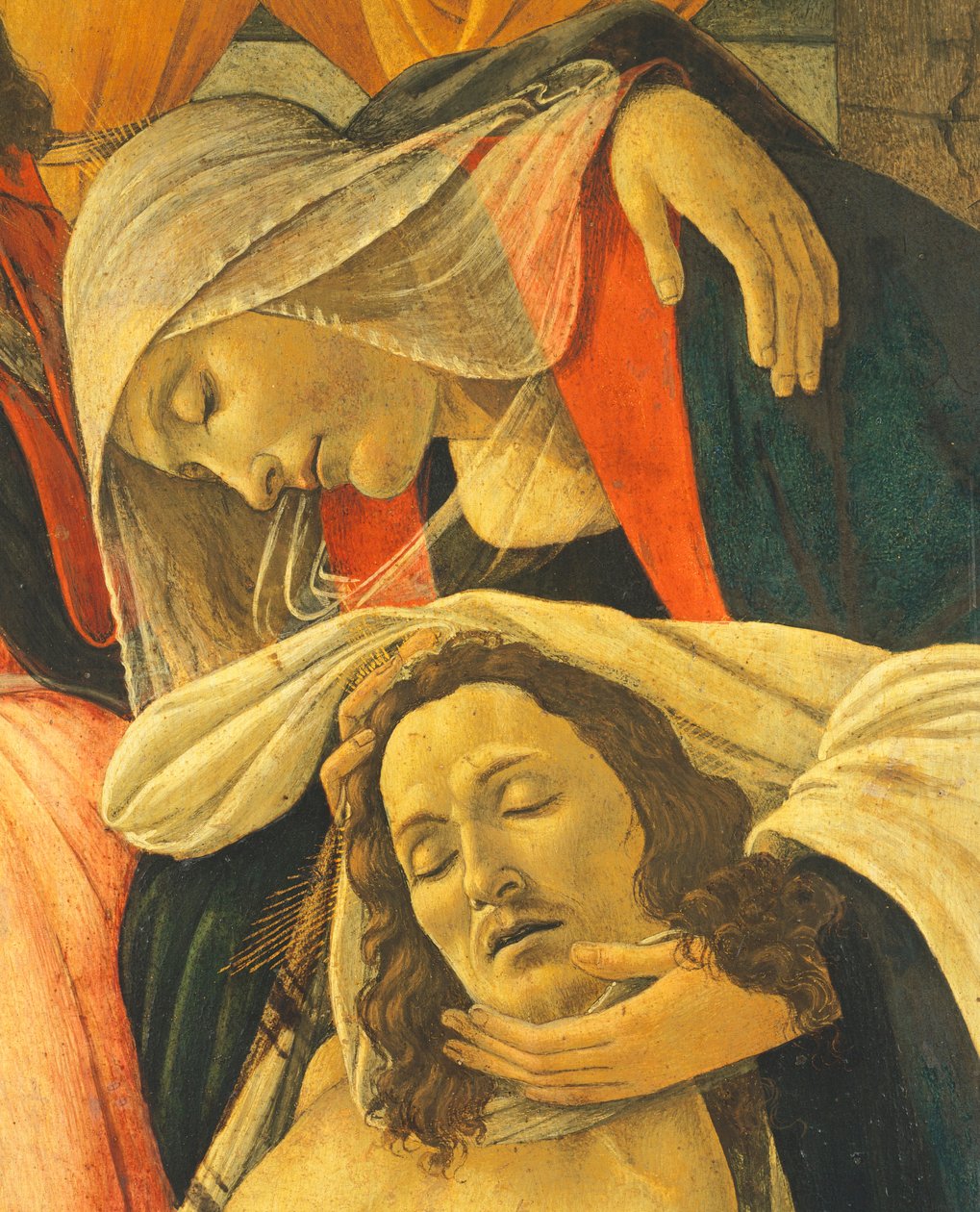 Klagesang over den døde Kristus, ca. 1490-1500 (tempera på panel) (detaljer) af Sandro Botticelli