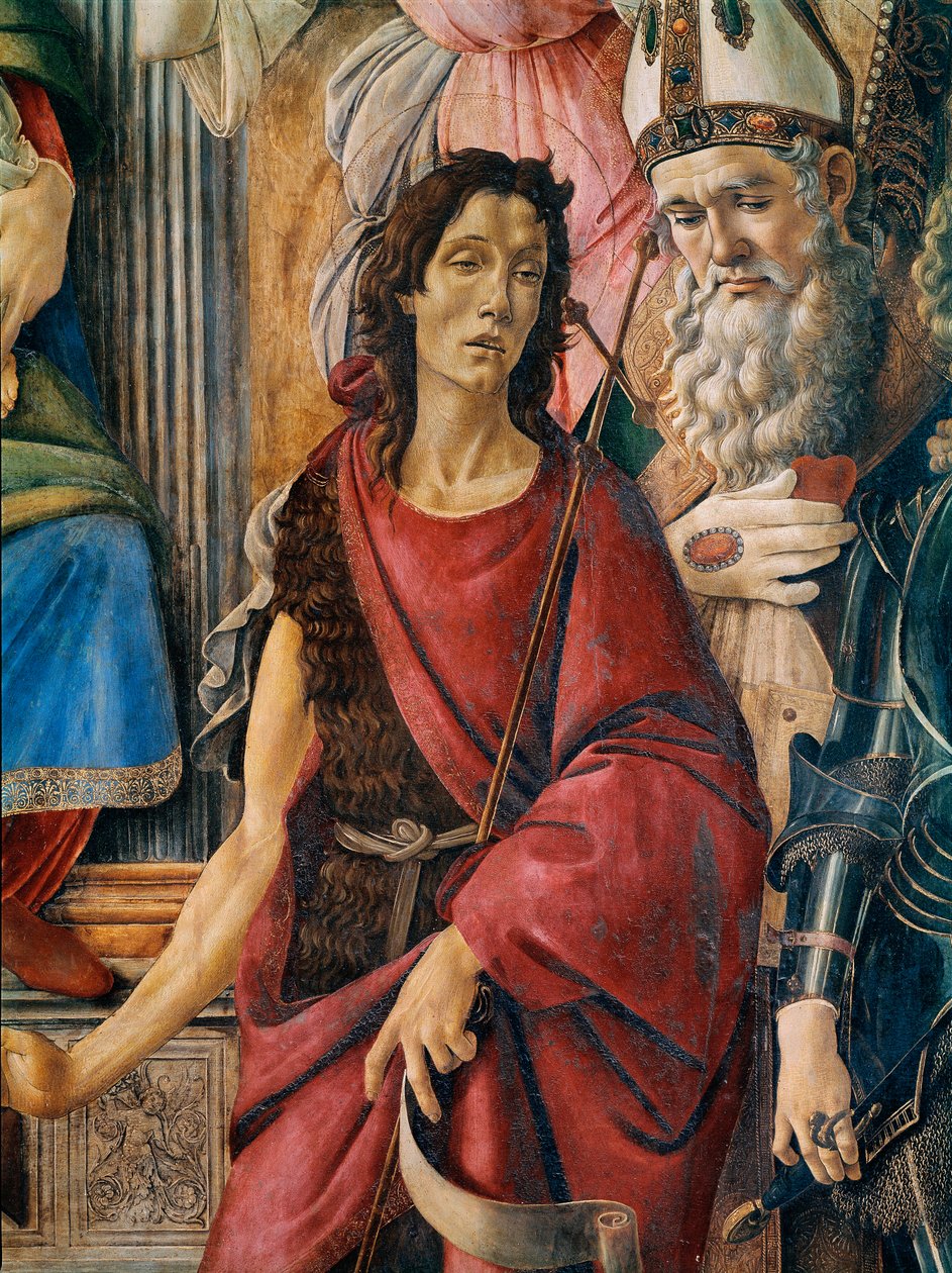 Pala di San Barnaba (altertavle af St. Barnaba): Vor Frue har et barn med den hellige Katarina af Alexandria, den hellige Augustin, den hellige Barnaba og den hellige Johannes Døberen, den hellige Ignatius af Antiokia og ærkeenglen den hellige Michael. Det af Sandro Botticelli