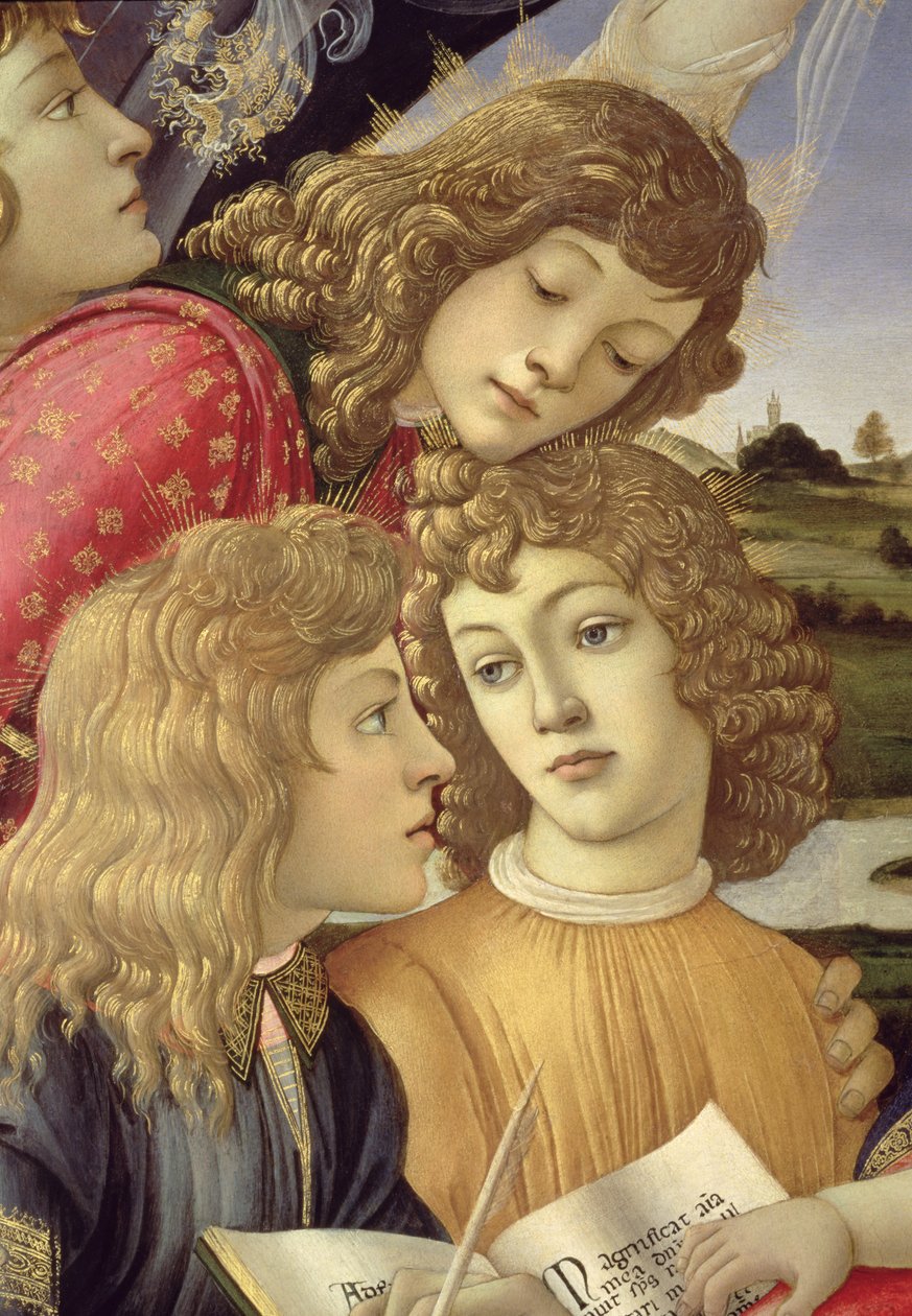 The Madonna of the Magnificat, detalje af tre drenge af Sandro Botticelli