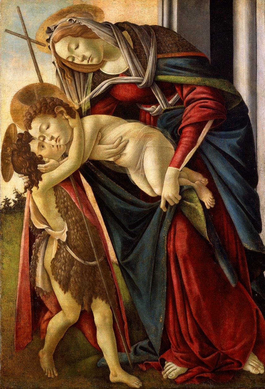 Madonnaen og barnet med spædbarnet St. John ca. 1490 (tempera) af Lancelot Volders