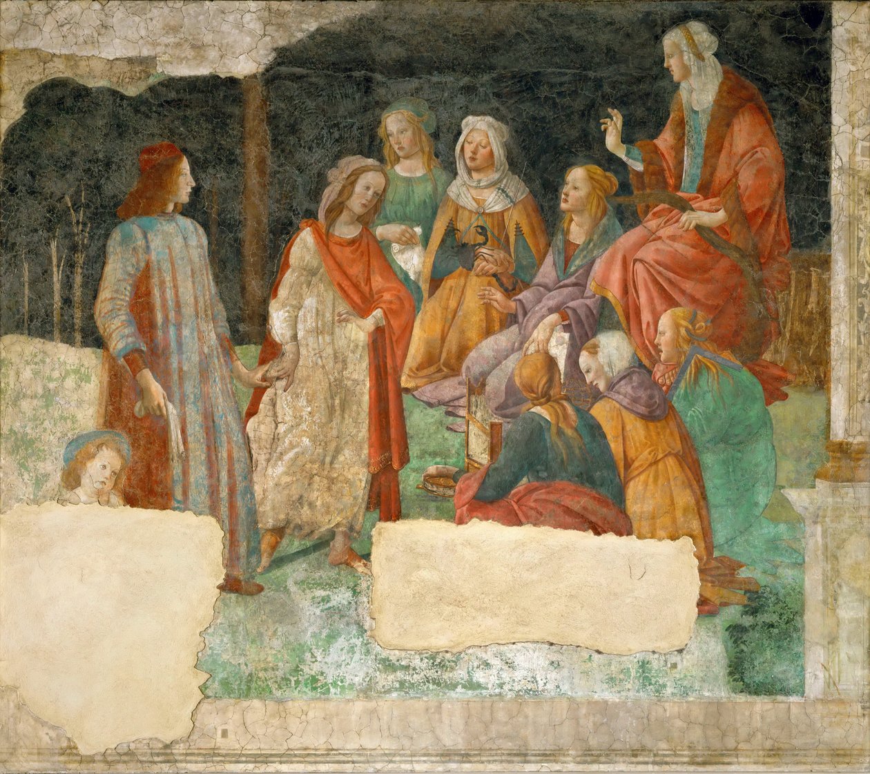 En ung mand bliver introduceret til de syv liberale kunster, 1484-1486 af Sandro Botticelli