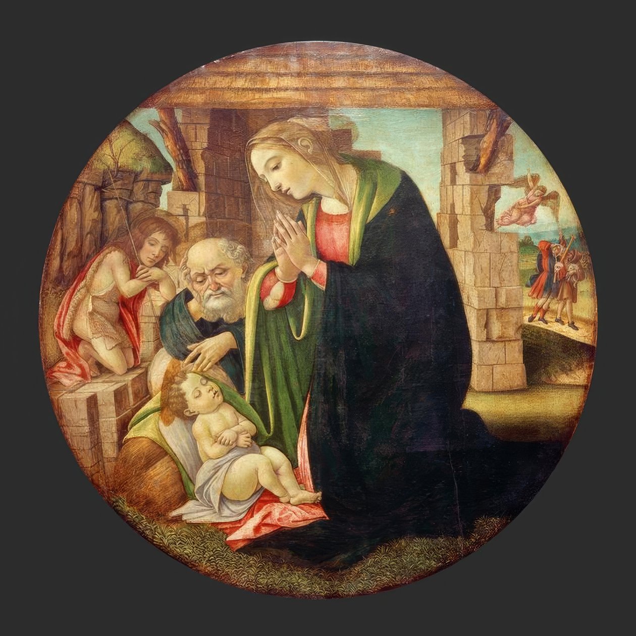 Tilbedelse af barnet med drengen John af Sandro Botticelli