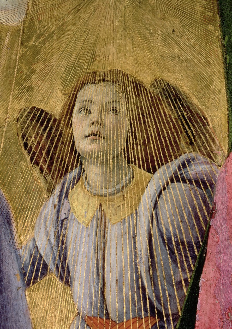 Engel, fra Jomfruens kroning, c.1488-90 tempera på paneldetalje af 44363 af Sandro Botticelli