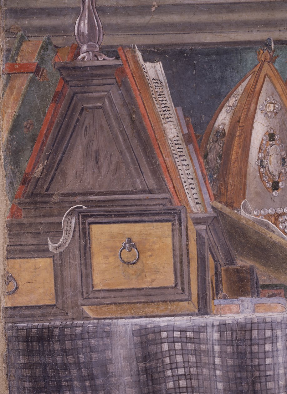 Detalje fra St. Augustine in his Cell, ca. 1480 freskodetalje fra 29143 af Sandro Botticelli