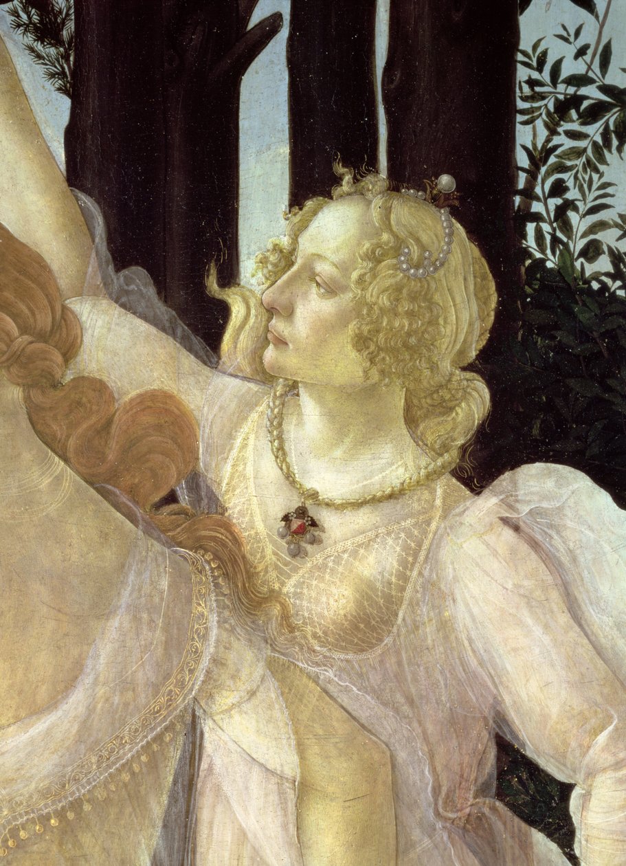 Detalje af en af de tre nåder, fra Primavera tempera på paneldetalje af 558 af Sandro Botticelli